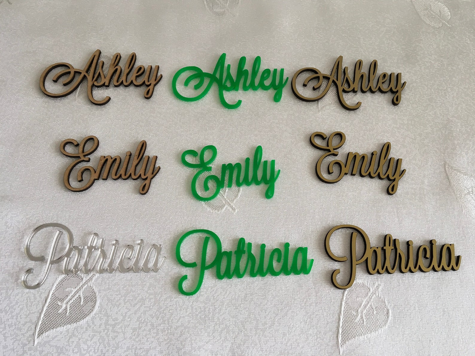 Personalized Laser Cut Table Names for Wedding Parties Wedding Seating Place Cards Custom Name
