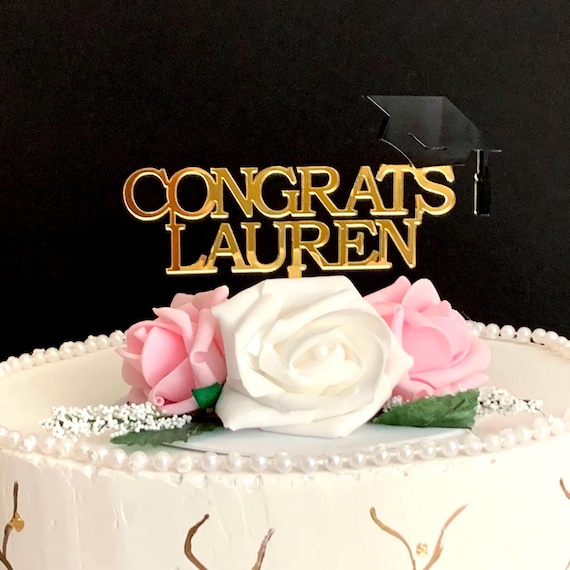 Congrats Cake Topper with Your Custom Text - Create Your Personalized Cake Topper-  Custom Cake Topper Graduation Party Decor, Any Color