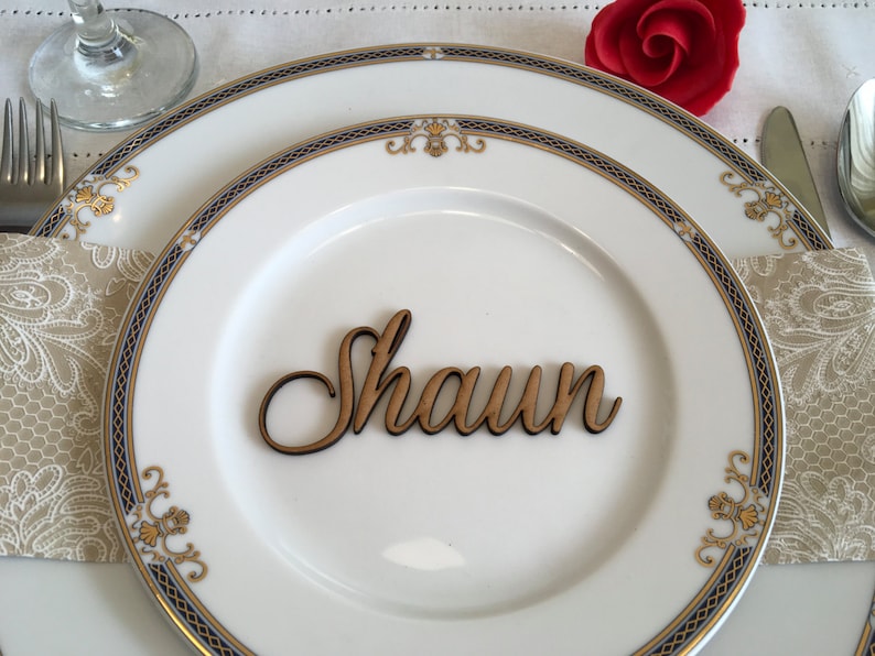 Wooden Laser Cut Place Names Rustic Wedding Names Table Etsy