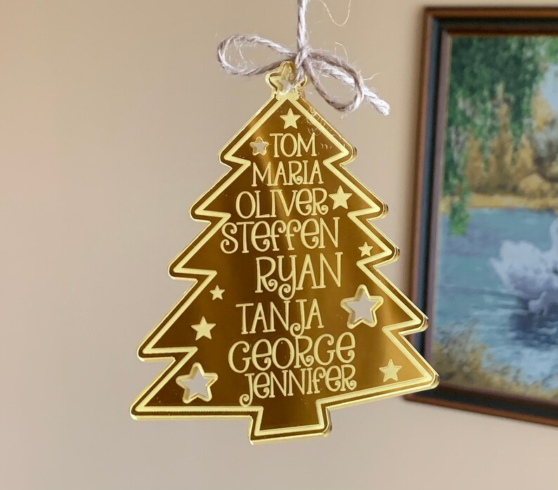 Personalized Acrylic Family Names Hanging Ornament Christmas | Etsy Singapore