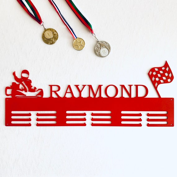 Custom Kart Racing Medal Holder Personalized Race Driver Medal Display Rack Go Kart Medal Hanger Race Car Birthday Gift Motorsport Wall Art