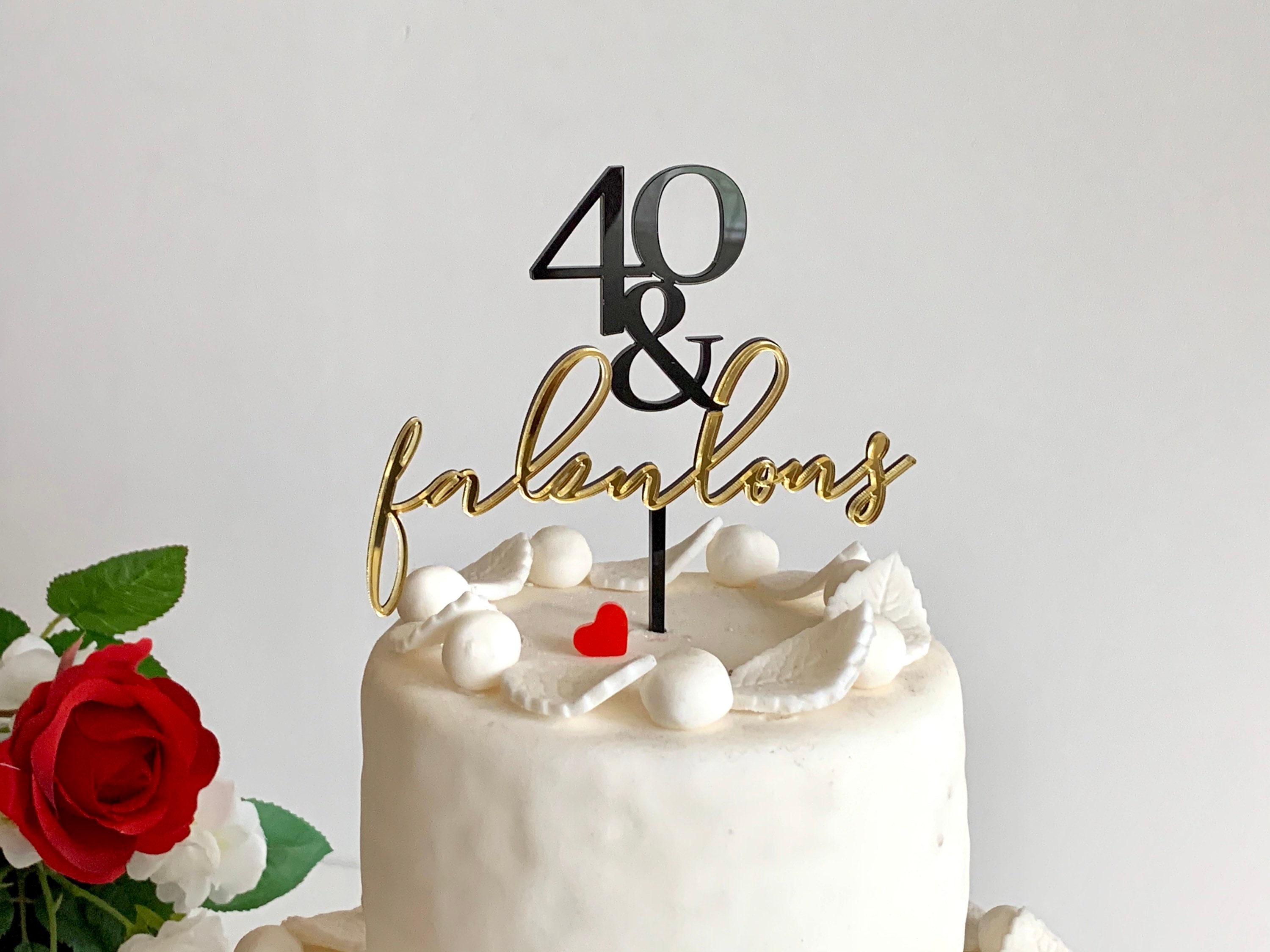 40 and Fabulous Personalized Cake Topper 40th Birthday Happy 40th Birthday  Hello Forty Birthday Party Decorations Forty Years Old Turning 40 -   Sweden