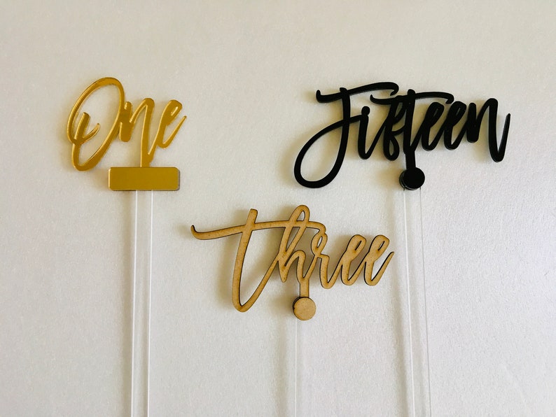 Large Wedding Table Numbers Script Acrylic Gold Tall Table Etsy