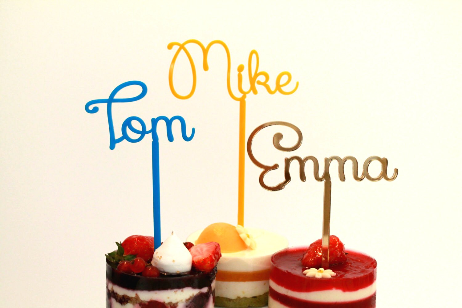 Personalized Name Cake Toppers Custom Birthday Party Centerpieces