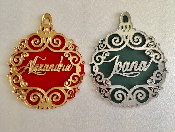 Personalised Christmas Name Ornament Christmas Bauble Xmas Keepsake Christmas Tree Decor Gold Name Bauble Custom Hanging Ornaments