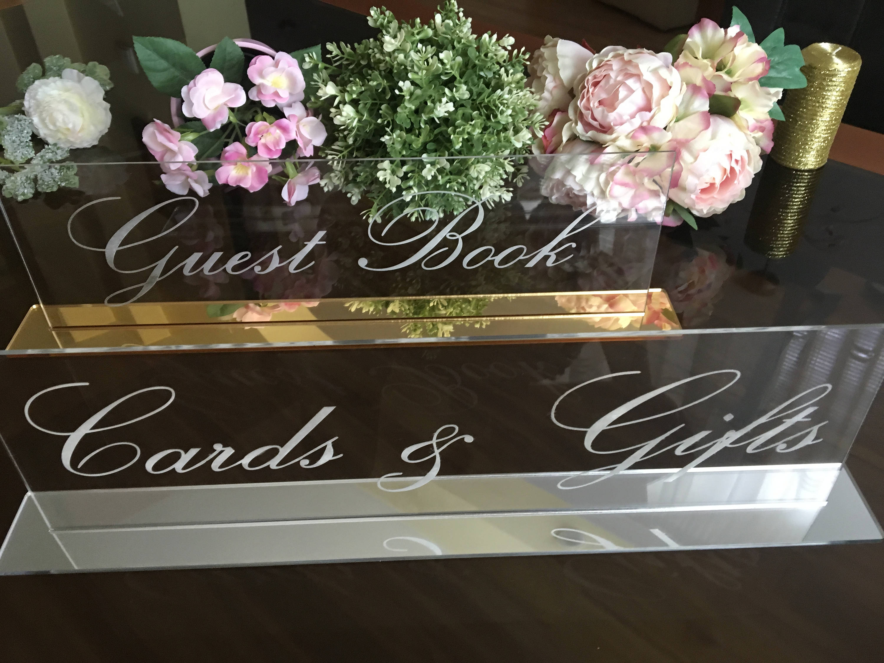 Cards And Gifts Guestbook Alternative Wedding Signs Clear Acrylic