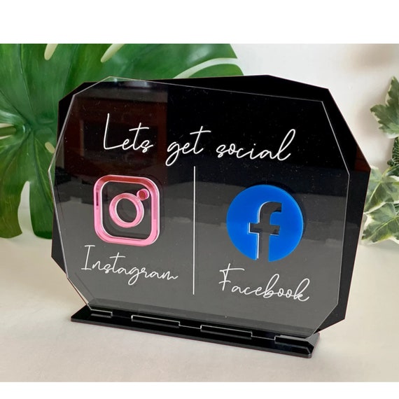 Personalized Instagram and Facebook Name Sign, Duo Social Media Icon