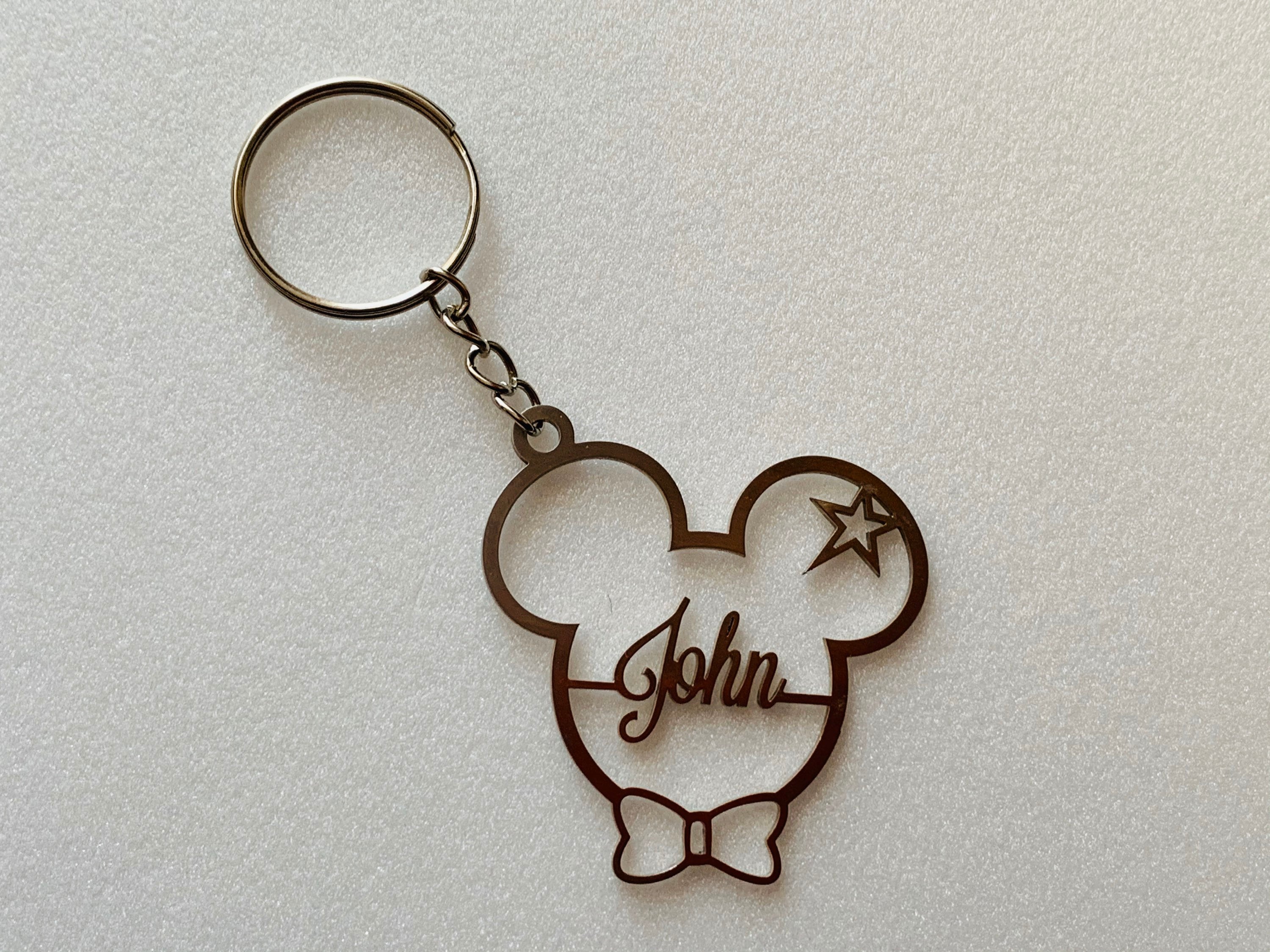 Disney Mickey Mouse Face Keychain - Mickey Keyring 