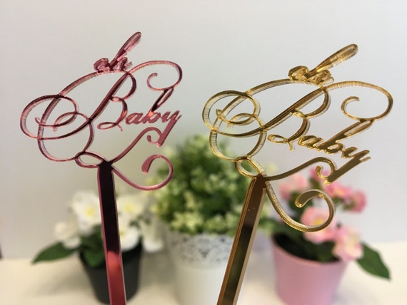 Oh Baby Drink Stirrers Baby Shower Cake Topper New Baby Newborn Party Decorations Personalized Its a Girl Centerpieceс Sticks, Boys or Girls