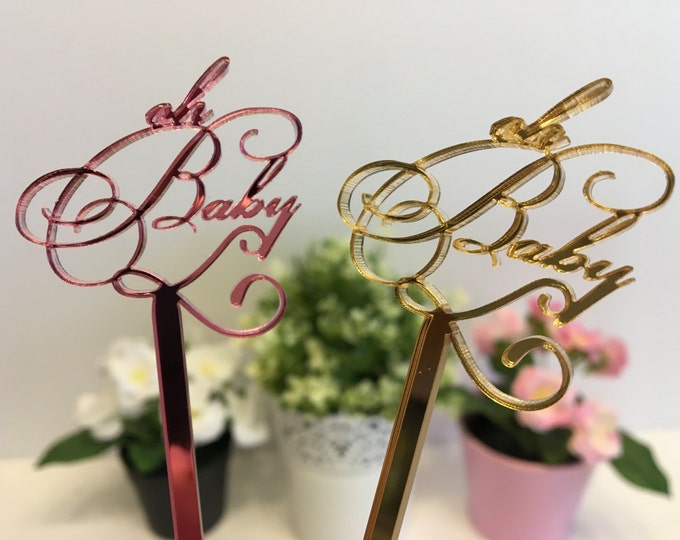 Oh Baby Drink Stirrers Baby Shower Cake Topper New Baby Newborn Party Decorations Personalized Its a Girl Centerpieceс Sticks, Boys or Girls