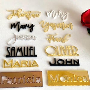 Personalized Acrylic Laser Cut Names for Wedding, Custom Place Cards Name Setting, Guest Name Tags