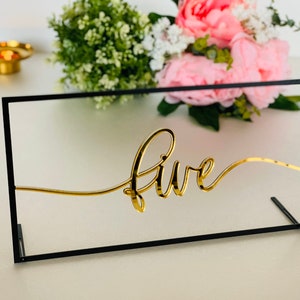 Wedding Table Numbers Script Table Number Holders Reception Decor Wedding Signs Calligraphy Modern Centerpieces Elegant Decorations image 1