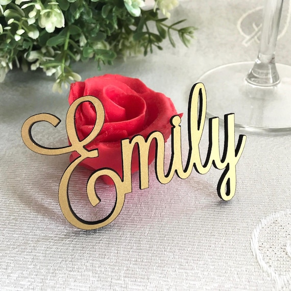 Personalized laser cut table names for wedding parties Wedding seating Place cards Custom name settings Wooden place names Calligraphy names