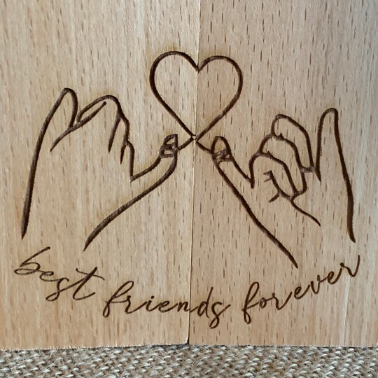 Best Friends Forever Personalized Wooden Candle Holder Custom Names