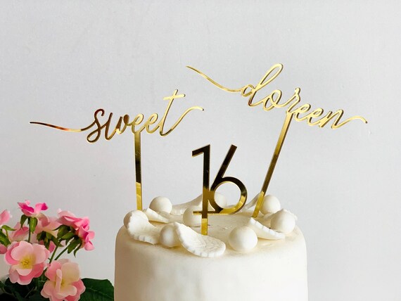 Personalized Birthday Cake Topper with Custom Name and Age