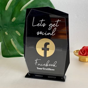 Personalized Acrylic Facebook Name Sign - Social Media Display - Internet Info Signage