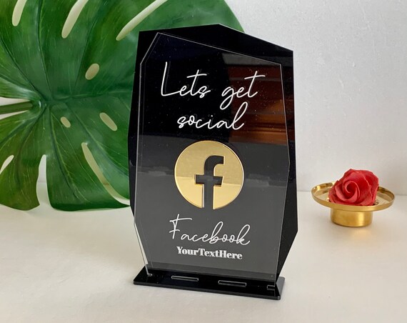 Personalized Acrylic Facebook Name Sign - Social Media Display - Internet Info Signage