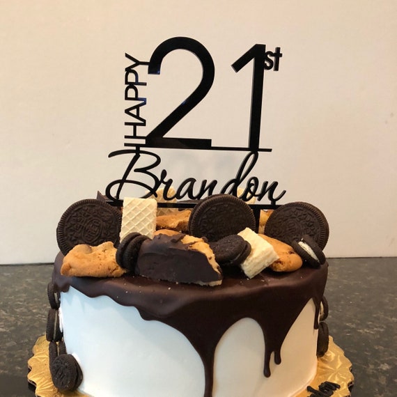 Happy 21st Birthday Cake Topper Personalized Birthday Party - Etsy ...