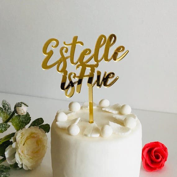 Personalized Any Name Cake Topper Any Age Cupcake for Girl Boy Custom Decorations First Birthday Decor Customized Centerpiece Gold Glitter