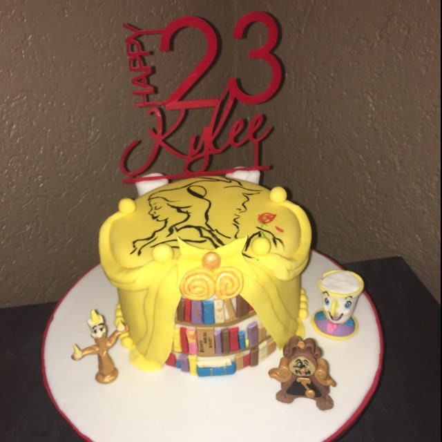 Cake Topper, Winnie the Pooh Themed, Personalized Name + Age