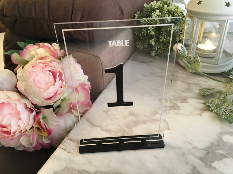 Wedding Table Number Holders Clear Acrylic Laser Cut Table Etsy New