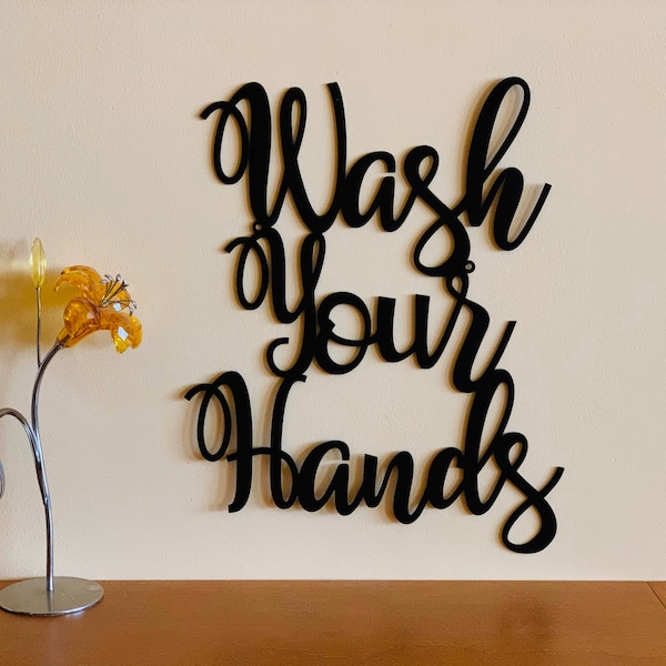 Wash Your Hands Bathroom Sign Stay Healthy Custom Metal Sign Metal Wall Art Personalized Wall Hanging Door Hanger Stay Safe Gifts Home Decor