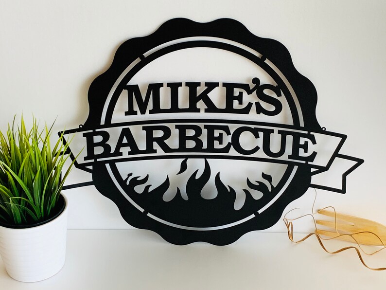Personalized BBQ Sign Custom Name Barbecue Patio Sign Garden | Etsy