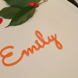 Personalized wedding place table cards Laser cut names Guest names Weddings place cards Laser cut name signs Place settings Bride and Groom image 3