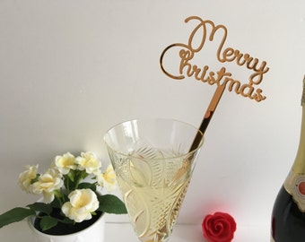 Merry Christmas 2022 New Years 2023 Party Decorations Swizzle | Etsy