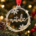 Personalized Christmas Tree Ornament, Custom Name, Modern Xmas Bauble, Holiday Decor