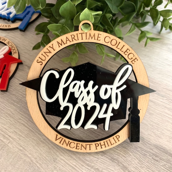 Custom Graduation Name Ornament - Personalized Class of 2025 Graduation Gift for Students University Graduation Ornament - Available Colors