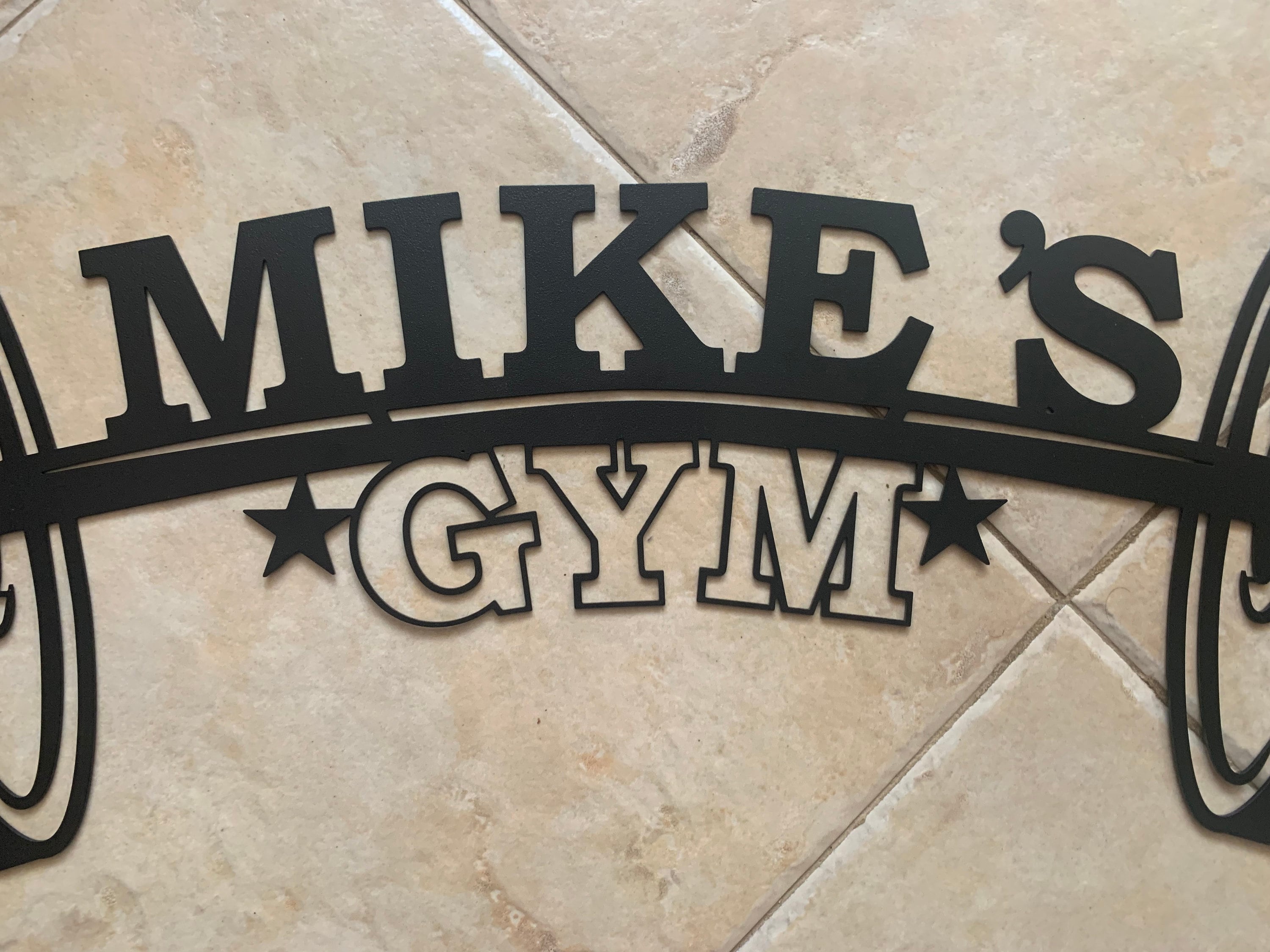 Personalized Gym Metal Sign Custom Name Plaque Home Gym Sign Fitness Training Wall Art Bodybuilding Dad&#39;s Gym Workout Room Weight Lifting