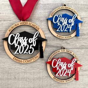 Personalized Graduation Name Ornament Class of 2024 Custom Xmas Gift for Senior Engraved Bauble College Graduate High School Grad University