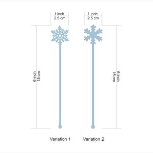 Snowflake Swizzle Sticks White Snow Flake Frosted blue Centerpiece sticks Christmas Party picks Wedding Drink Stirrers Cocktail Stirrers image 3