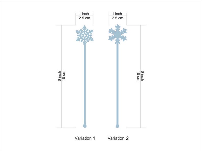 Snowflake Swizzle Sticks White Snow Flake Frosted blue Centerpiece sticks Christmas Party picks Wedding Drink Stirrers Cocktail Stirrers image 3