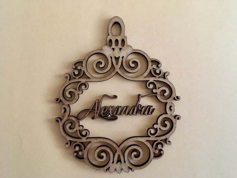 Personalised Name Tree Ornament Wooden Name Bauble Etsy Ireland