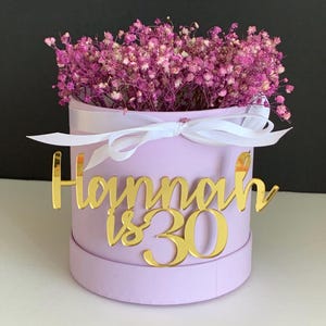 Personalized Cake Charms Name & Age Cake Topper Custom Cake Charm Name Plaque Birthday Cake Decoration Laser Cut Names Baby Shower Decor