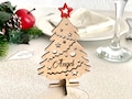 Personalized Christmas Place Cards - Custom 3D Wooden Tree Name Place Settings - Freestanding Handmade Ornaments product logo