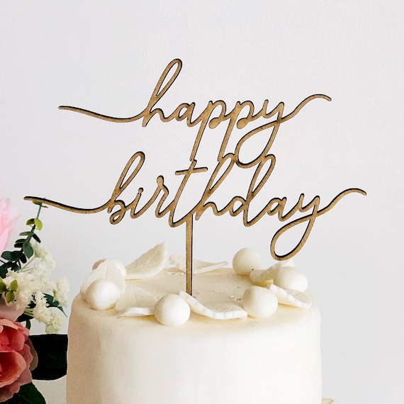 Happy Birthday Cake Topper - Custom Cake Decoration