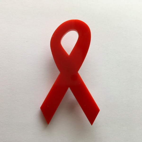 Red Ribbon Lapel Pins, Red Ribbon Brooch, Red ribbon week, AIDS Awareness Ribbon, Prevent AIDS Badge Ribbon Label Pin, World AIDS day