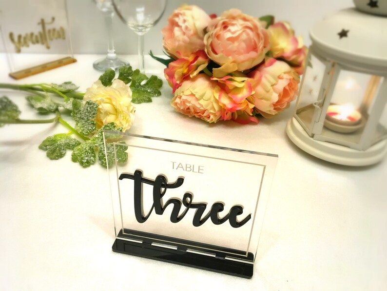 Wedding Luxury Table Numbers Reception Custom Signs Modern | Etsy