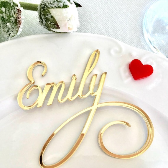 Custom Laser Cut Names - Personalized Wedding Acrylic Place Cards - Table Name Cards for Events - Laser Cut Name Signs - Name Place Settings