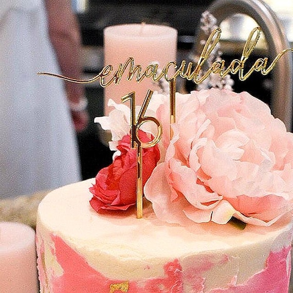 Personalized Name & Age Birthday Cake Topper - Custom Number Cake Toppers