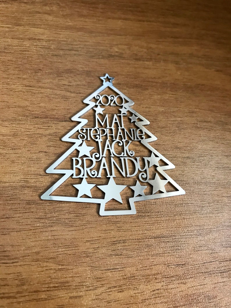 Personalized 2023 Christmas Tree Ornaments Custom Family Names Etsy Canada