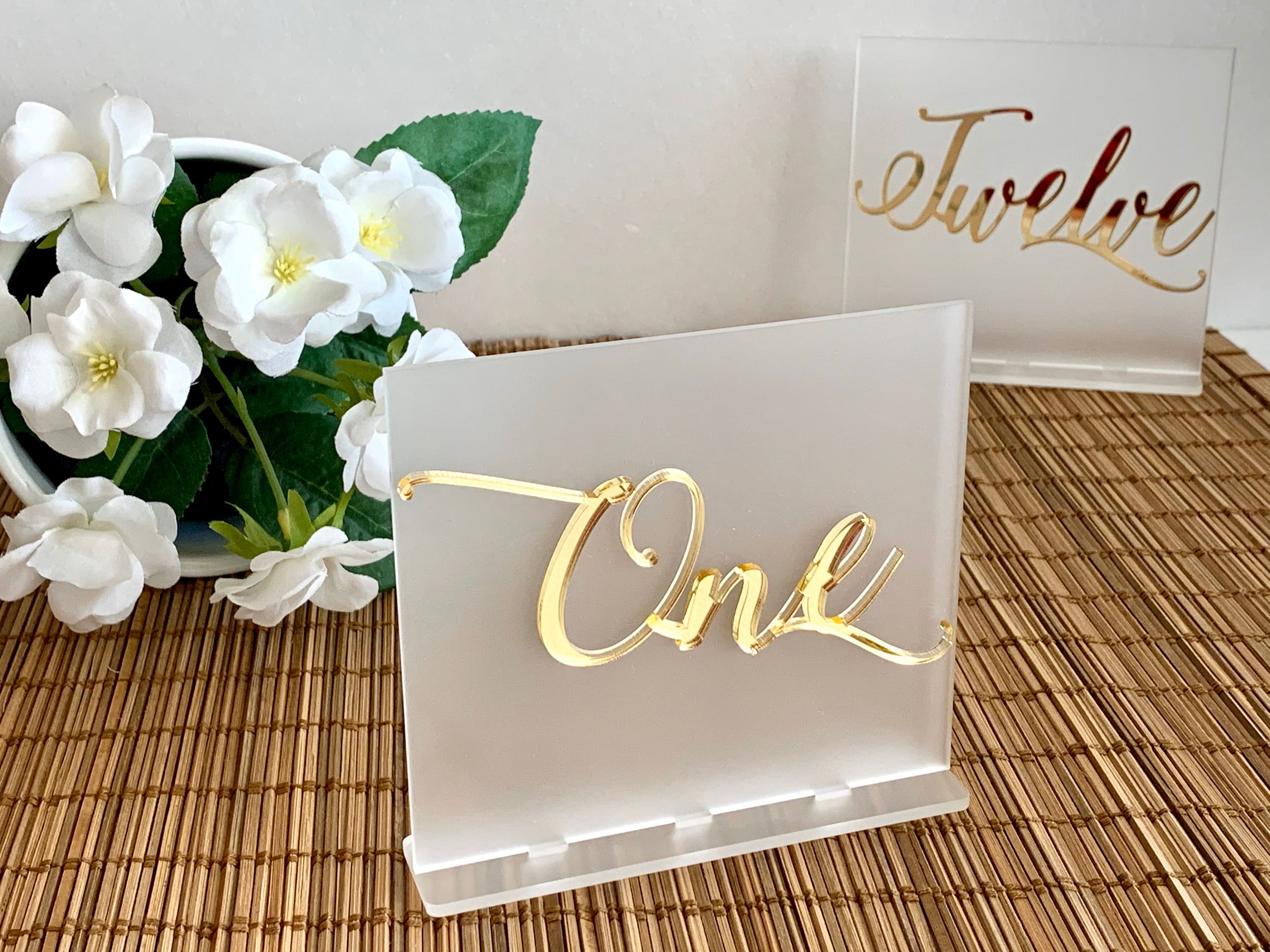 table number acrylic sign wedding table sign 1 wedding table table one table 1 wedding table number acrylic table sign one