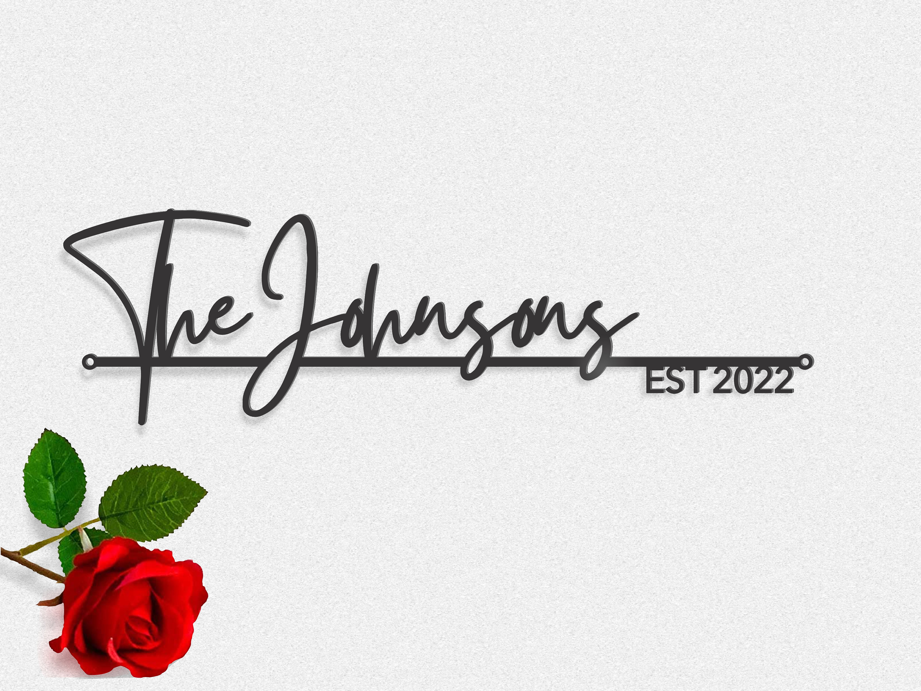 Personalized Family Name Sign Wedding Metal Sign Custom Last Name Housewarming Wall Art Decor