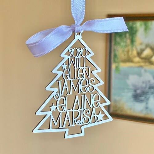 Personalized 2022 Christmas Tree Ornaments Custom Family Names | Etsy