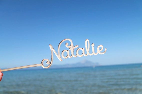 Personalized wedding drink stirrers Gold acrylic swizzle sticks Customized cocktail picks Name stir sticks Birthday table Party centerpiece