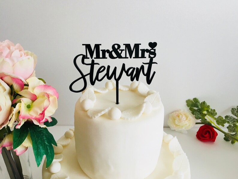 Personalized Mr and Mrs Cake Topper Wedding Cake Toppers With Etsy