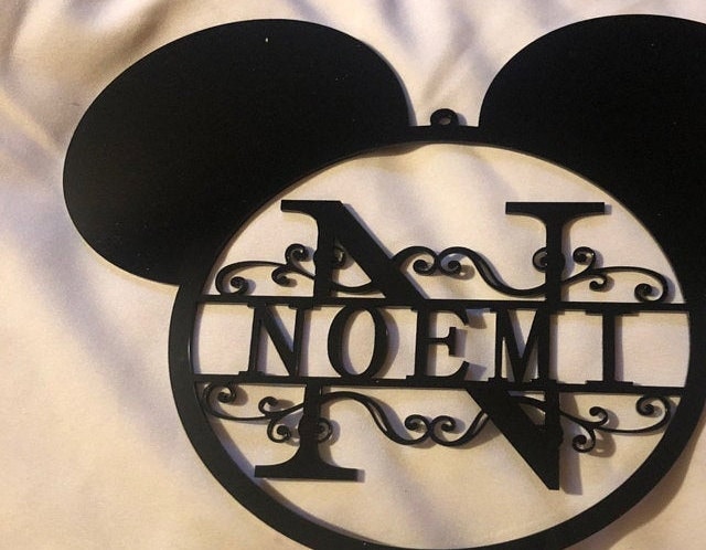 Mickey Mouse Head Monogram Personalized Any Name Disney Sign Hanging Decoration 
